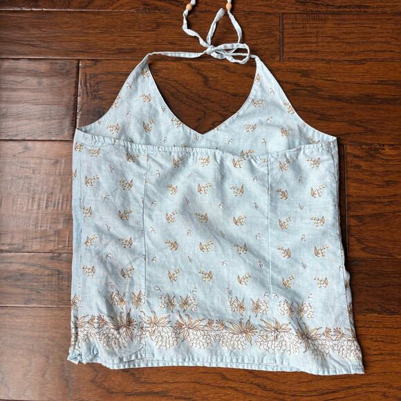VTG Old Navy Halter Neck Cami Top M Coquette Babydoll Y2K 90s Baby Blue Small - Picture 2 of 7